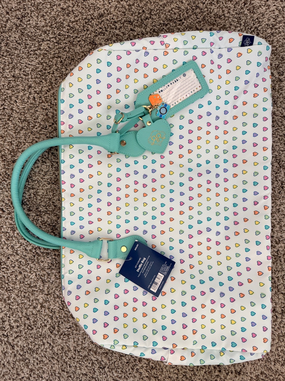 Roller Rabbit disco hearts duffle bag
